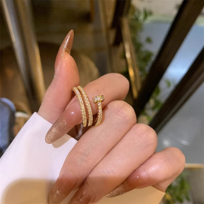 Spiral Copper Zircon Ring