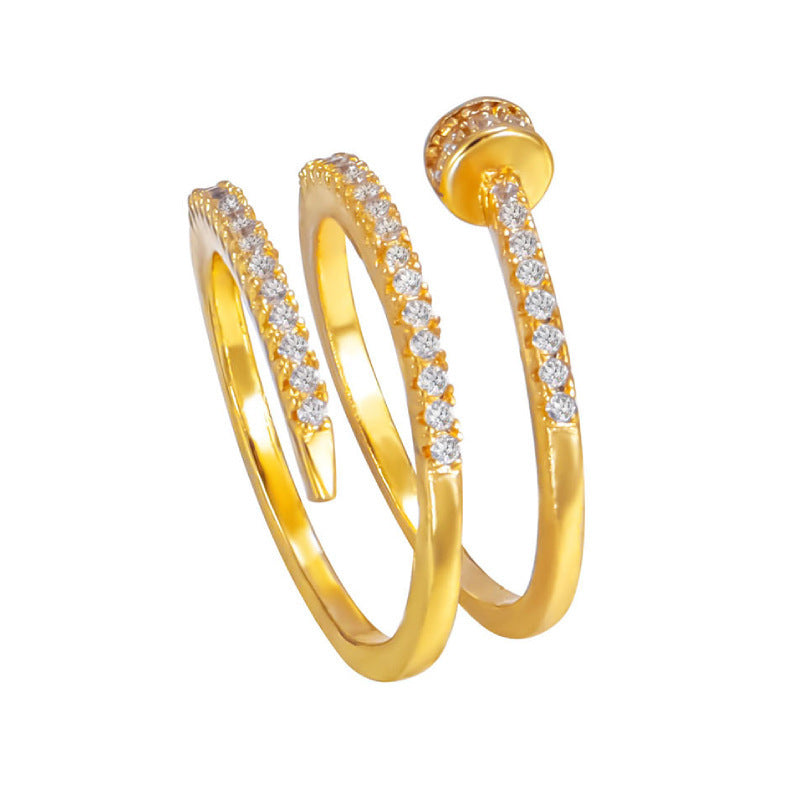 Spiral Copper Zircon Ring