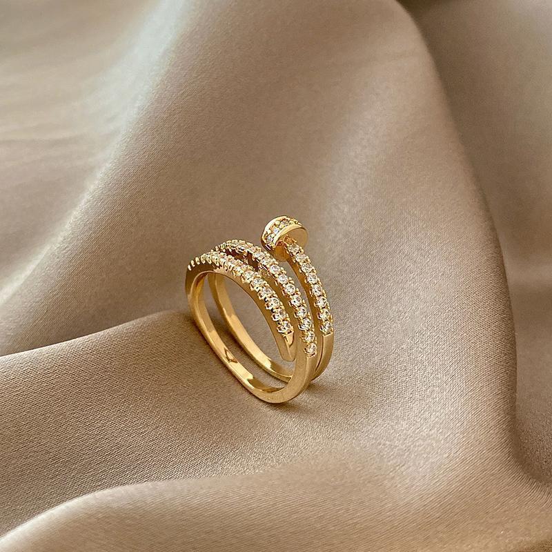 Spiral Copper Zircon Ring