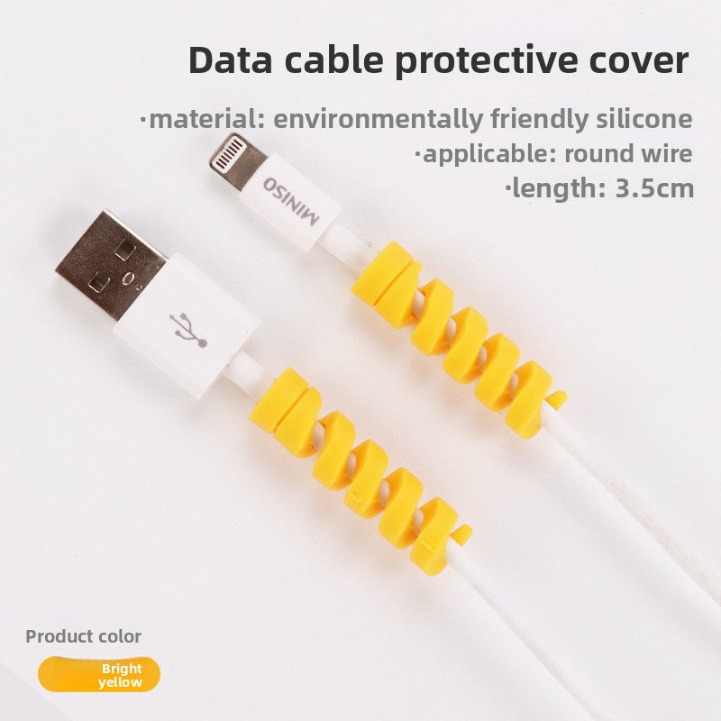 Spiral data cable protective cover