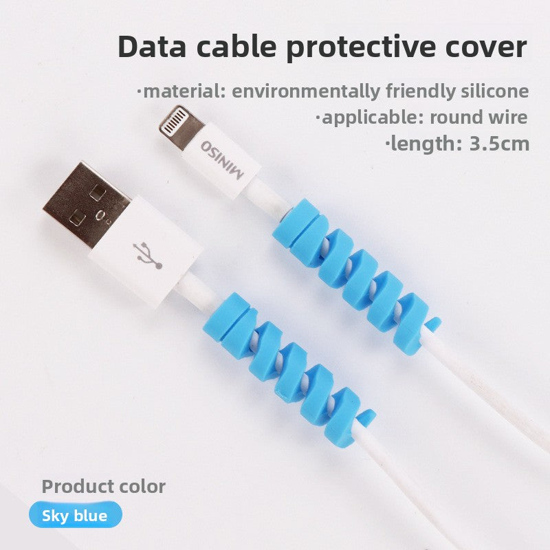 Spiral data cable protective cover