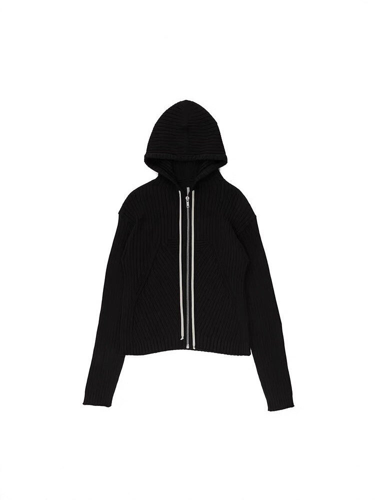 Spiral Drawstring Cotton Cardigan Jacket