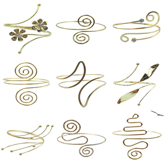Spiral Floral Metal Arm Bracelet