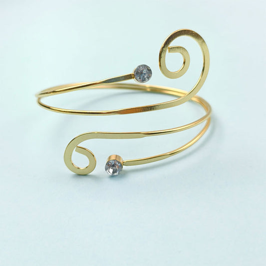 Spiral Floral Metal Arm Bracelet