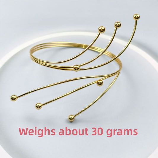 Spiral Floral Metal Arm Bracelet
