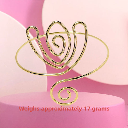 Spiral Floral Metal Arm Bracelet