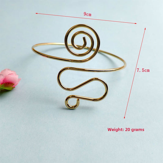 Spiral Floral Metal Arm Bracelet