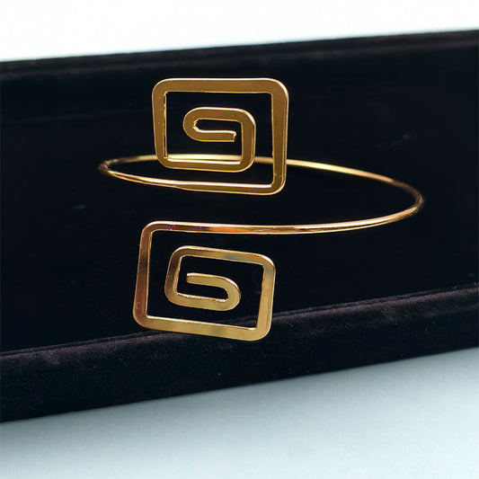 Spiral Floral Metal Arm Bracelet