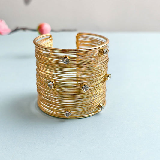 Spiral Floral Metal Arm Bracelet