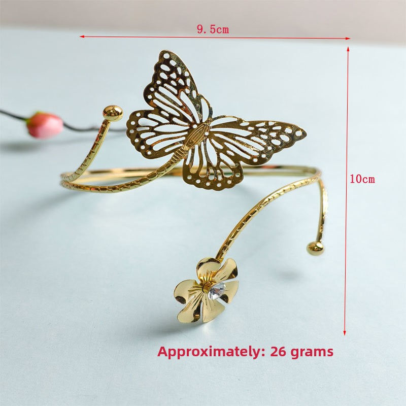 Spiral Floral Metal Arm Bracelet