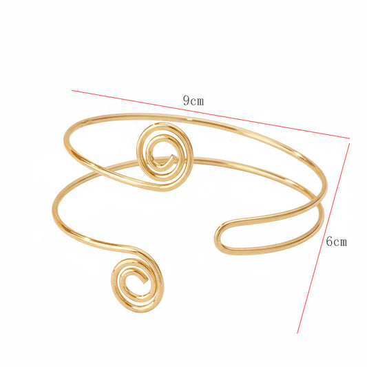 Spiral Floral Metal Arm Bracelet