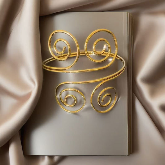 Spiral Floral Metal Arm Bracelet