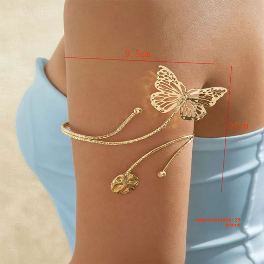 Spiral Floral Metal Arm Bracelet
