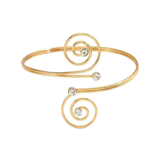 Spiral Floral Metal Arm Bracelet
