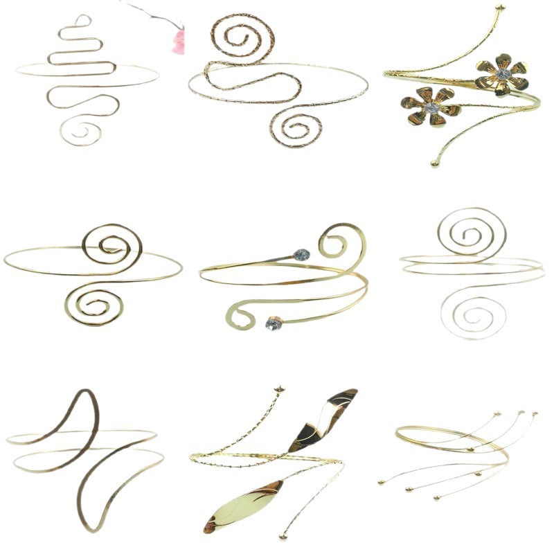 Spiral Floral Metal Arm Bracelet