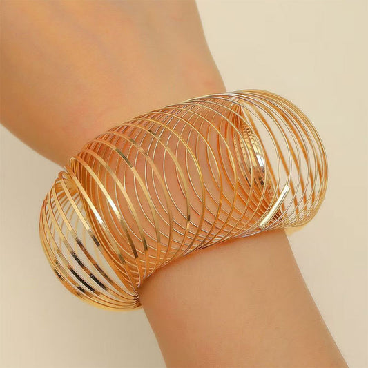 Spiral Floral Metal Arm Bracelet