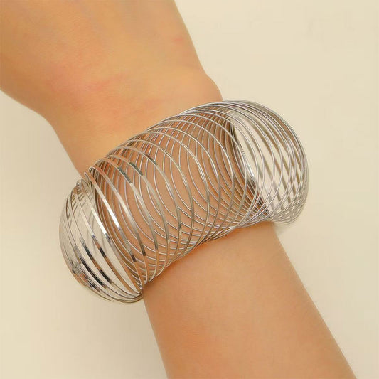 Spiral Floral Metal Arm Bracelet