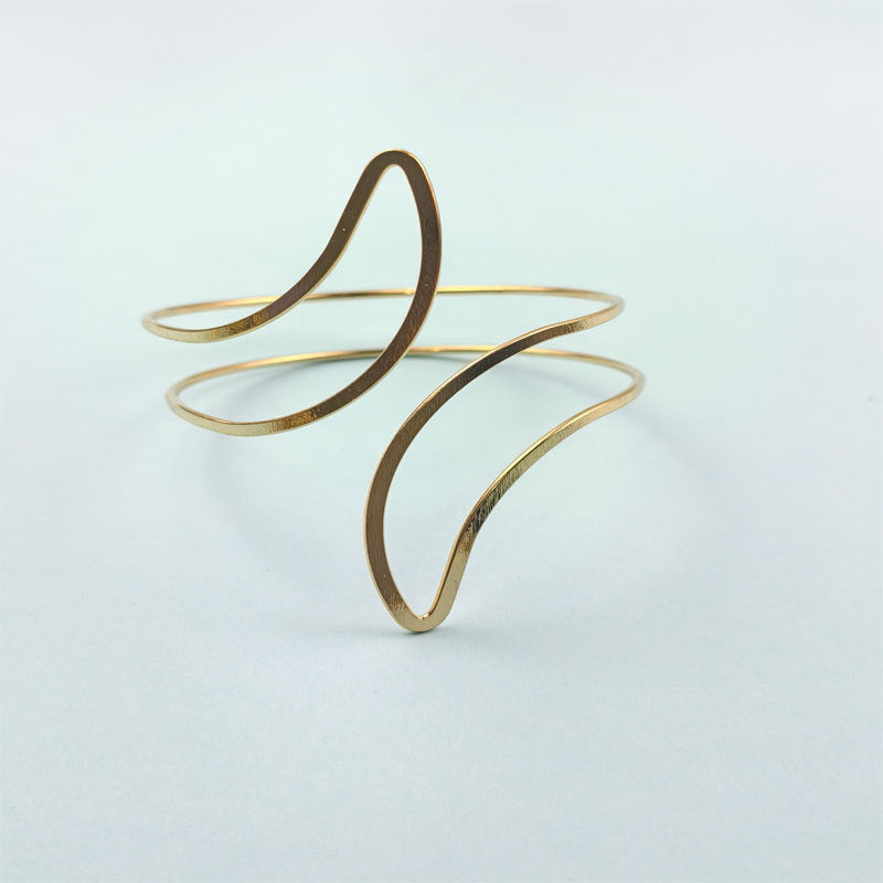 Spiral Floral Metal Arm Bracelet