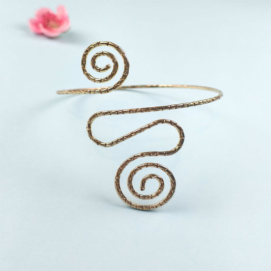 Spiral Floral Metal Arm Bracelet