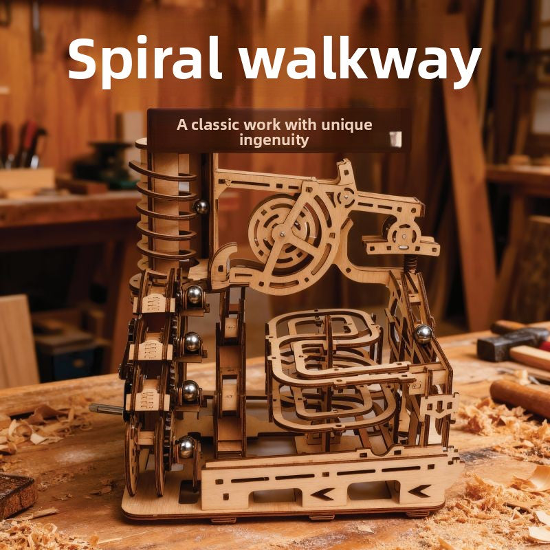 Spiral wooden boardwalk puzzle