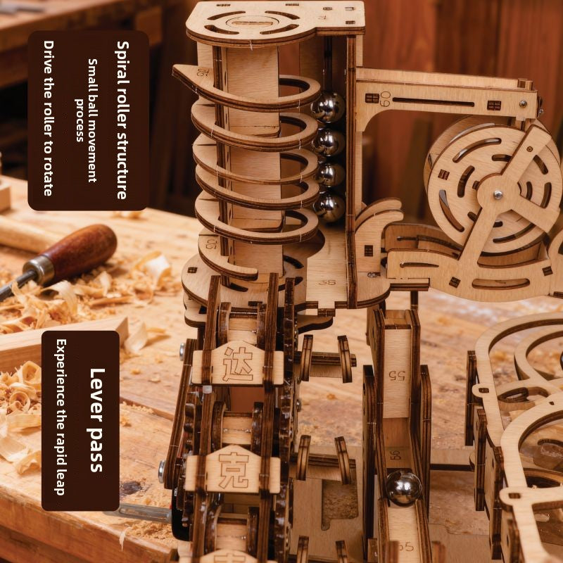 Spiral wooden boardwalk puzzle