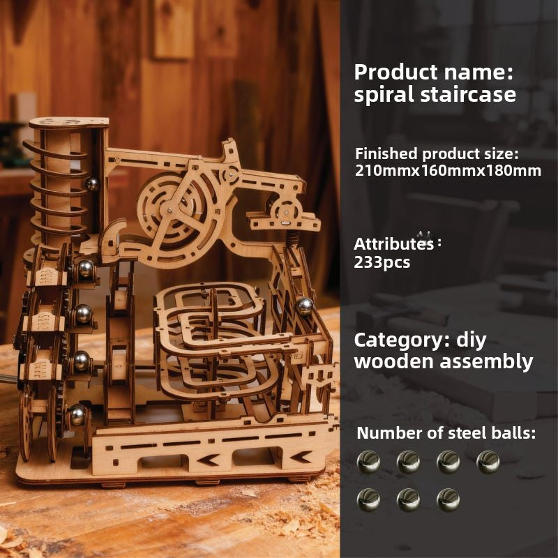 Spiral wooden boardwalk puzzle