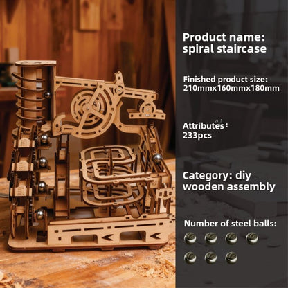 Spiral wooden boardwalk puzzle
