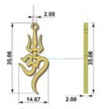 Spiritual Trishul Om Symbol Titanium Steel Necklace