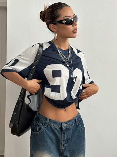 Spliced mesh short-sleeve