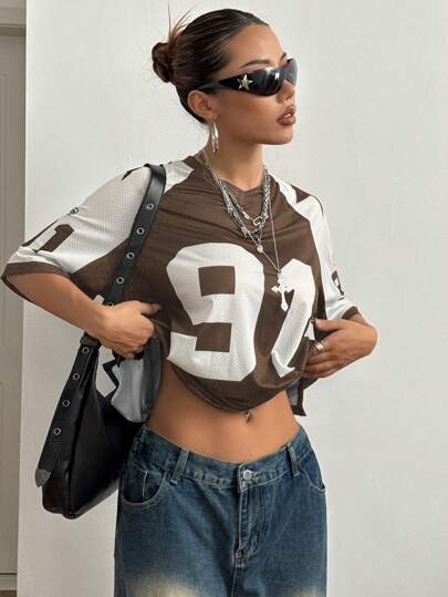 Spliced mesh short-sleeve