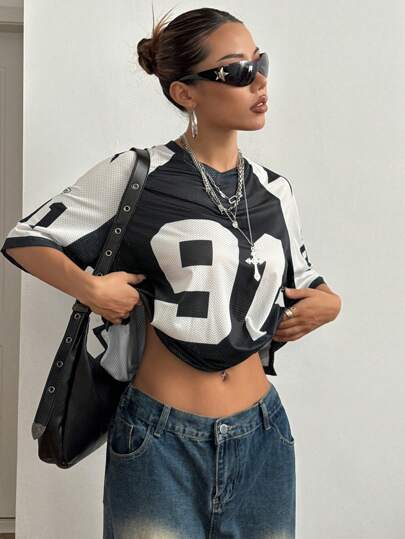 Spliced mesh short-sleeve
