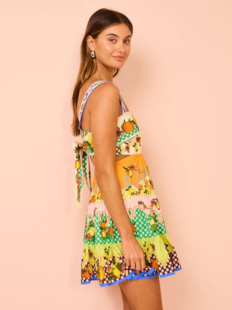 Spliced tie dress