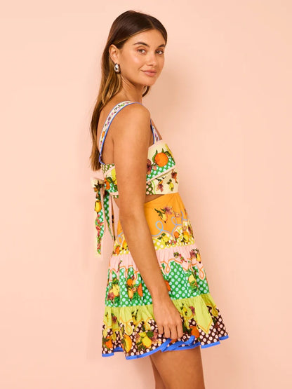 Spliced tie dress