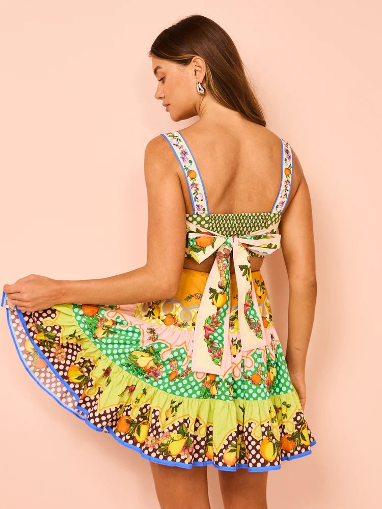 Spliced tie dress