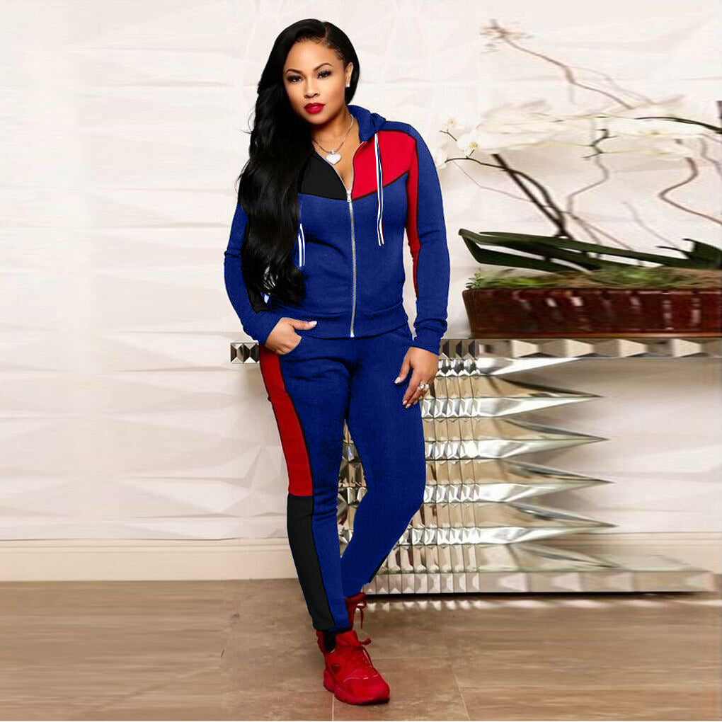 Splicing Jogger Hooded Suit