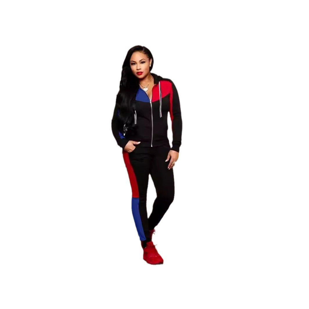 Splicing Jogger Hooded Suit