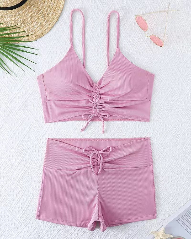 Split Bikini Set with Flat Shoulder Straps