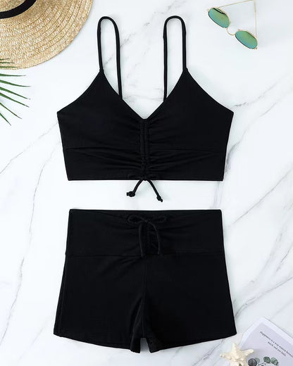 Split Bikini Set with Flat Shoulder Straps