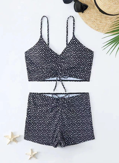 Split Bikini Set with Flat Shoulder Straps
