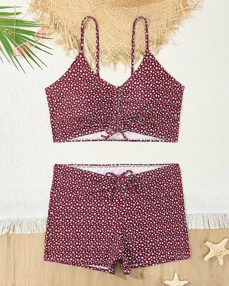 Split Bikini Set with Flat Shoulder Straps