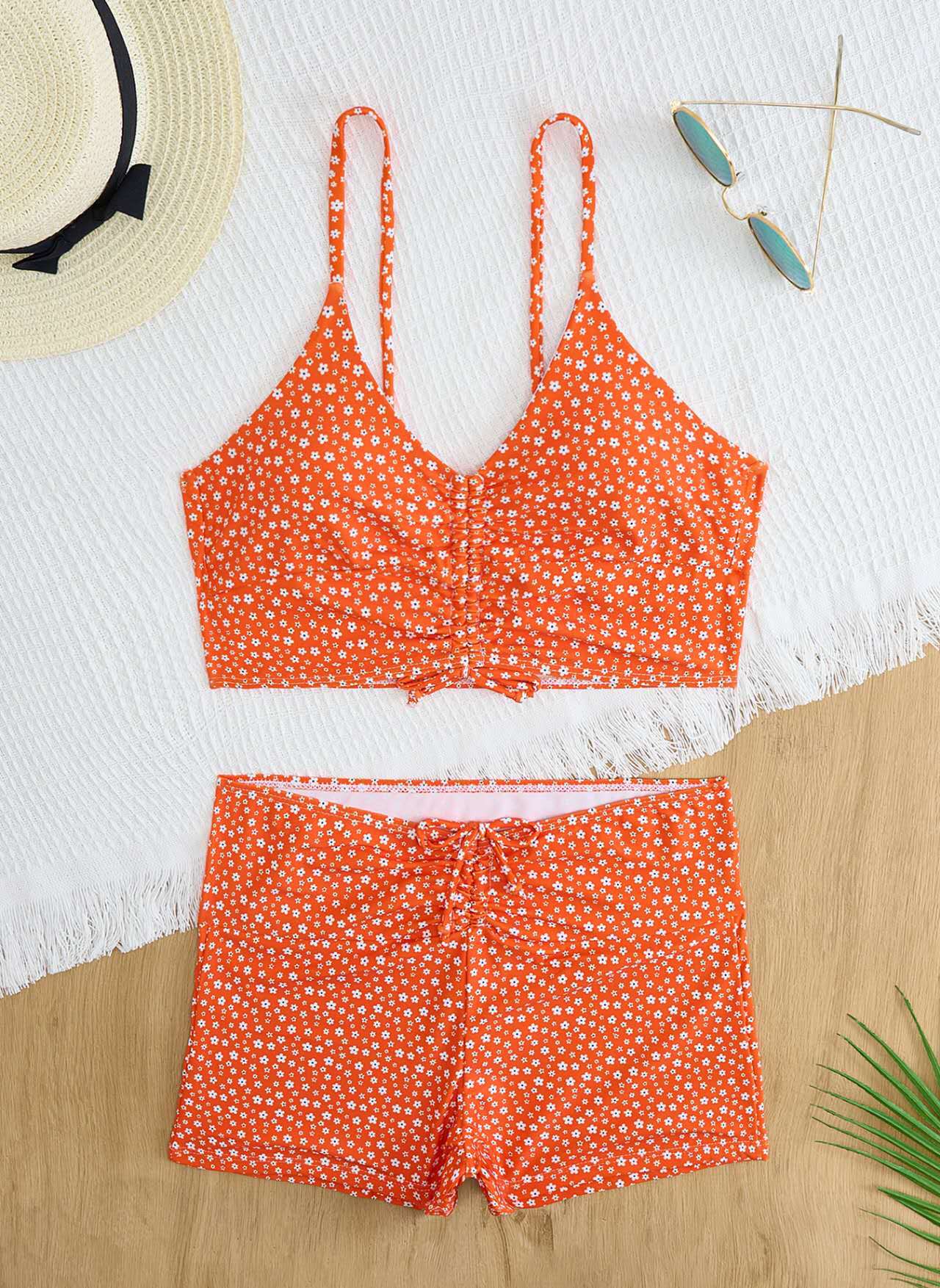 Split Bikini Set with Flat Shoulder Straps