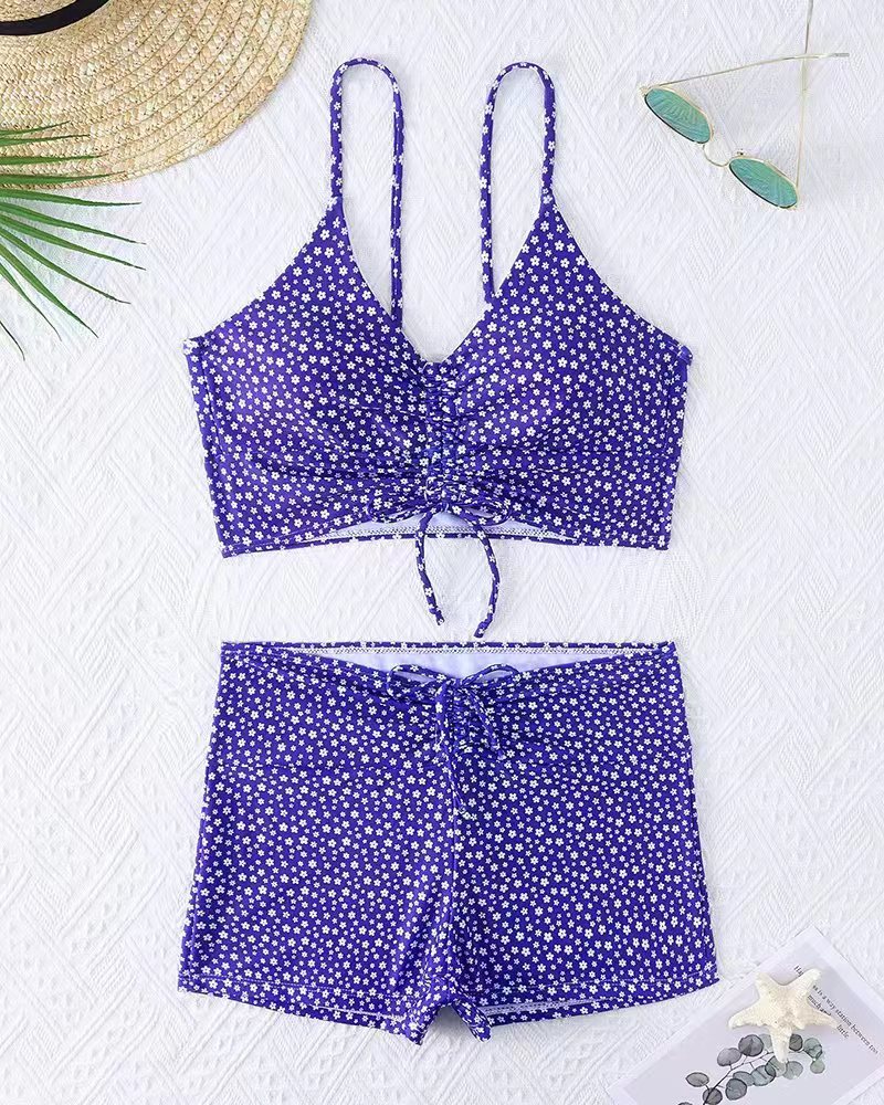 Split Bikini Set with Flat Shoulder Straps