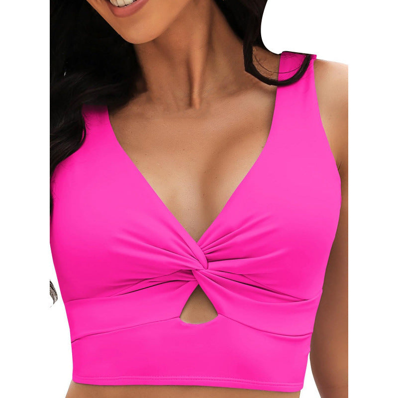 Split Bikini Swimsuit with Chest Support