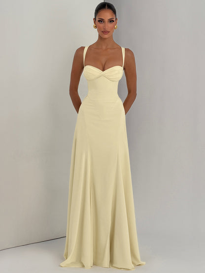 Split-neck slip dress