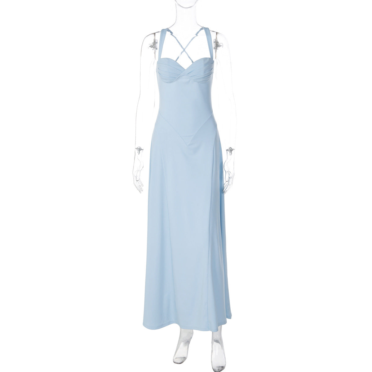Split-neck slip dress