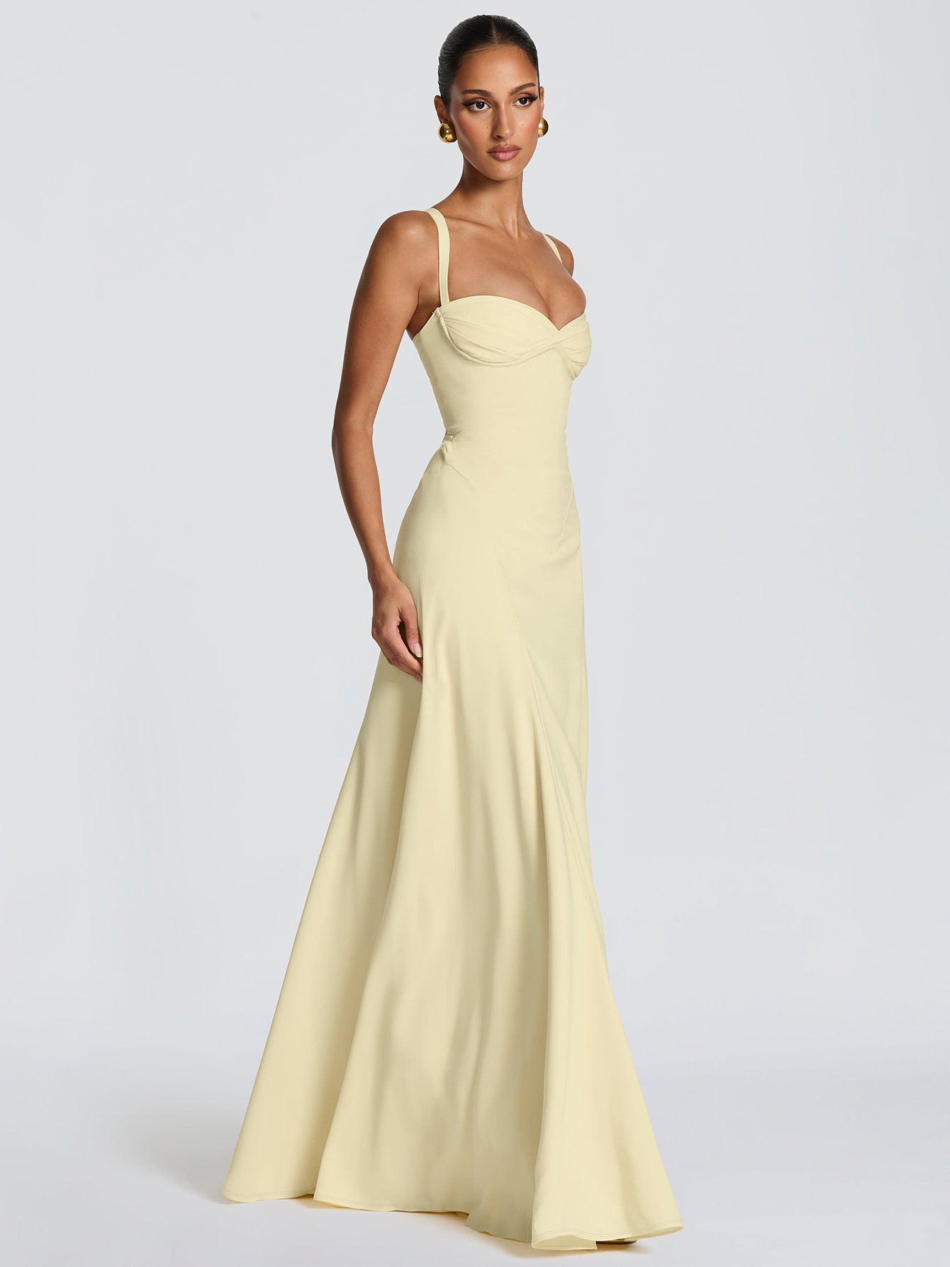 Split-neck slip dress