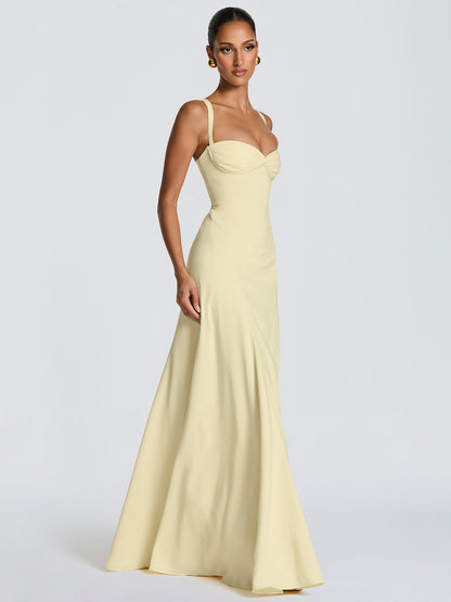 Split-neck slip dress