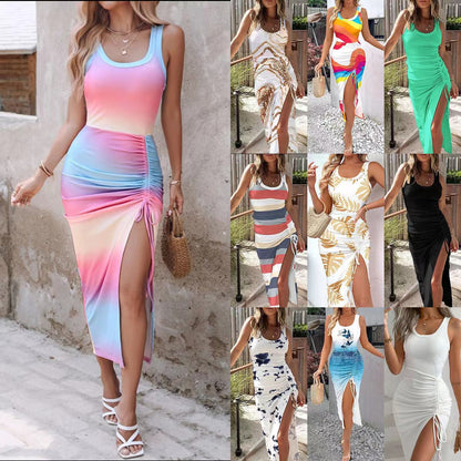 Split Slim Vest Dress