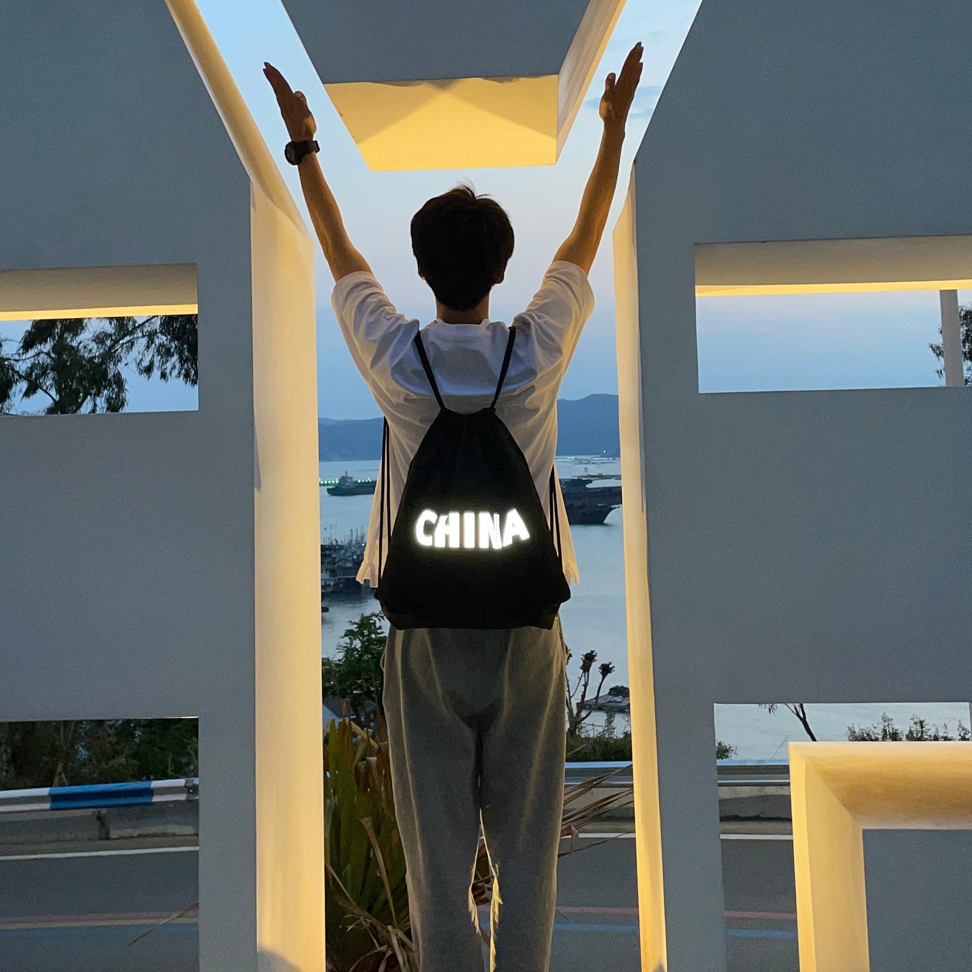 Sport canvas drawstring backpack