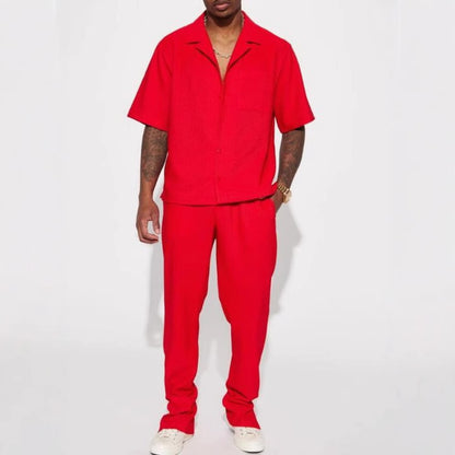 Sport Casual Two-Piece Suit Shirt and Trousers